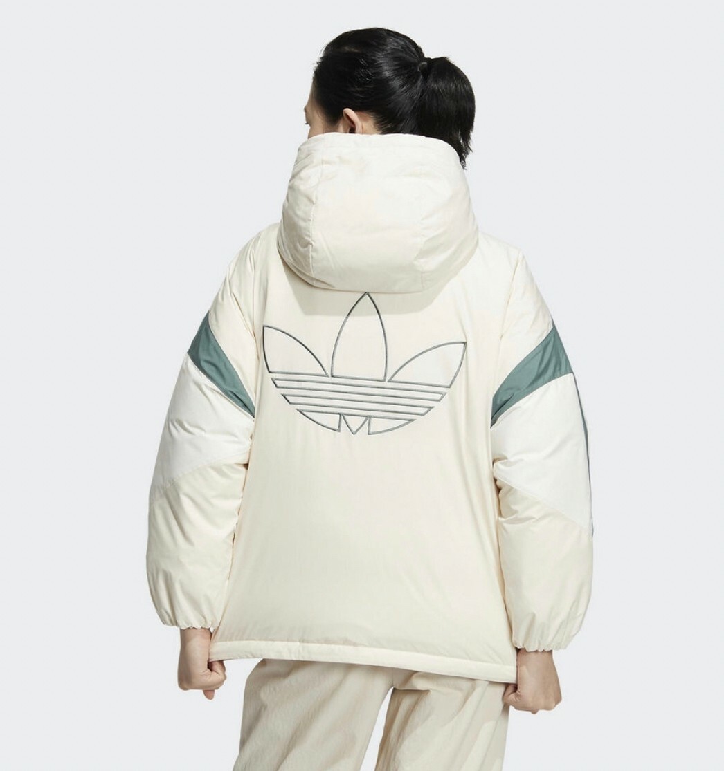 ADIDAS CLR BLOCK DOWN 女 連帽羽絨外套 白綠 HS9518 Dec lu