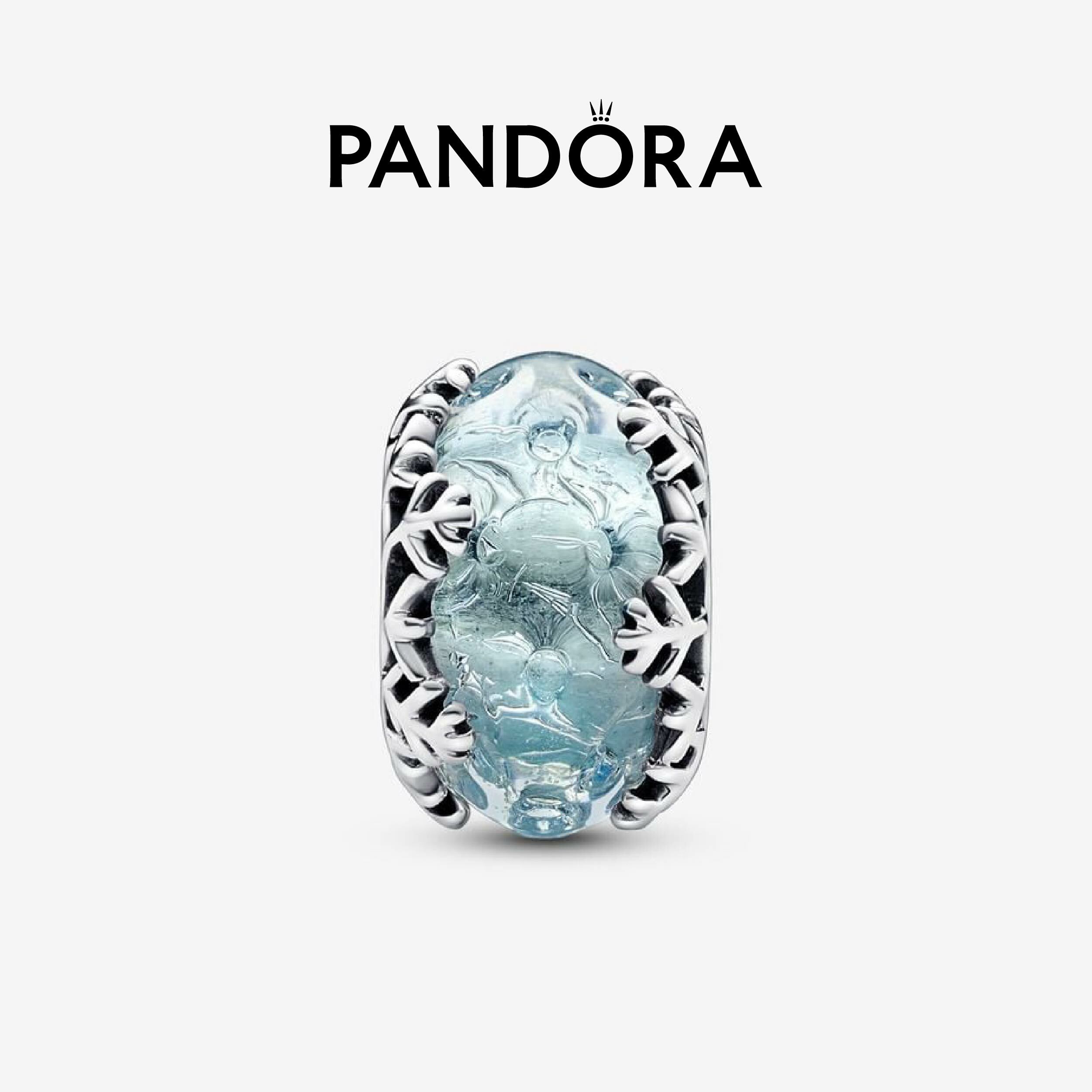 冬日藍光雪花Murano琉璃串飾