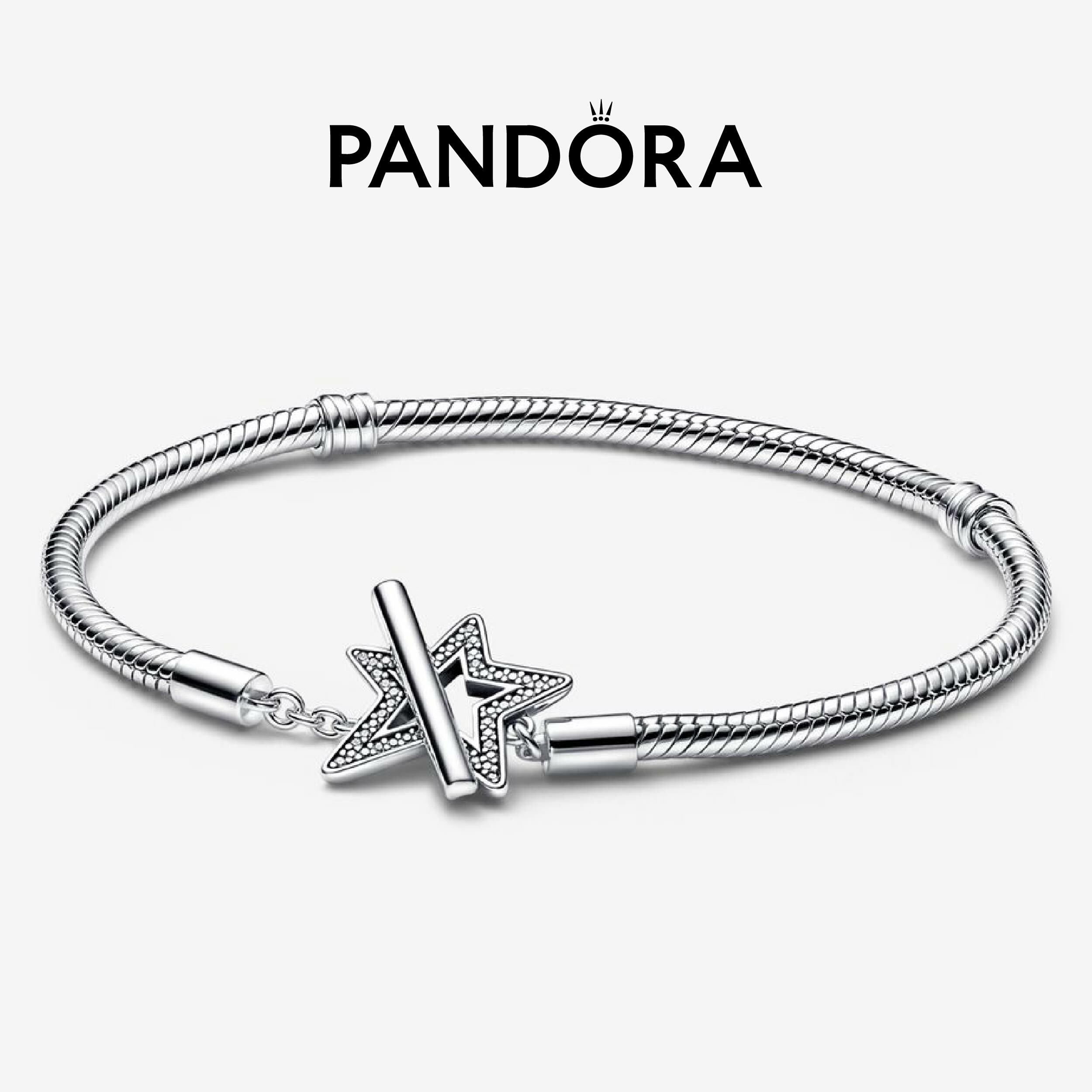 Pandora Moments 不規則星形 T 字扣蛇形手鏈