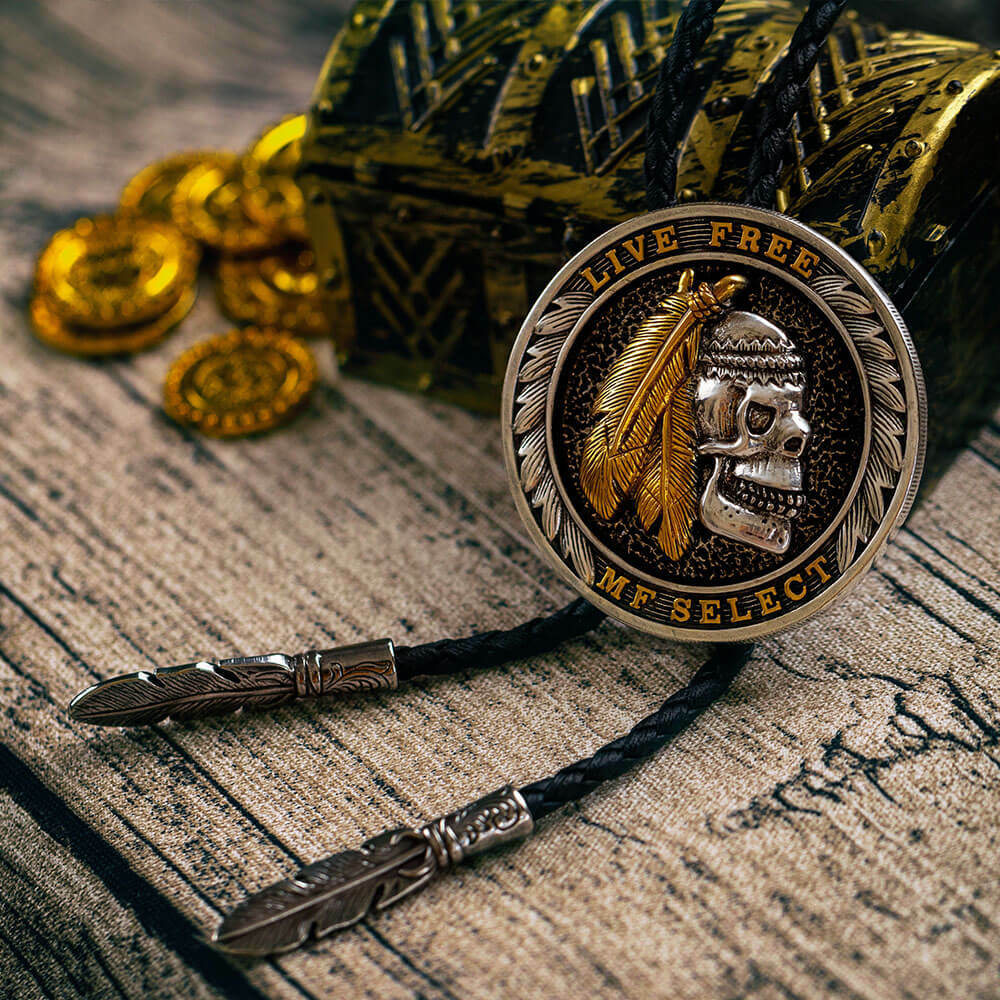 骷髏硬幣 保羅領帶/BoloTie/美式領帶－快速出貨