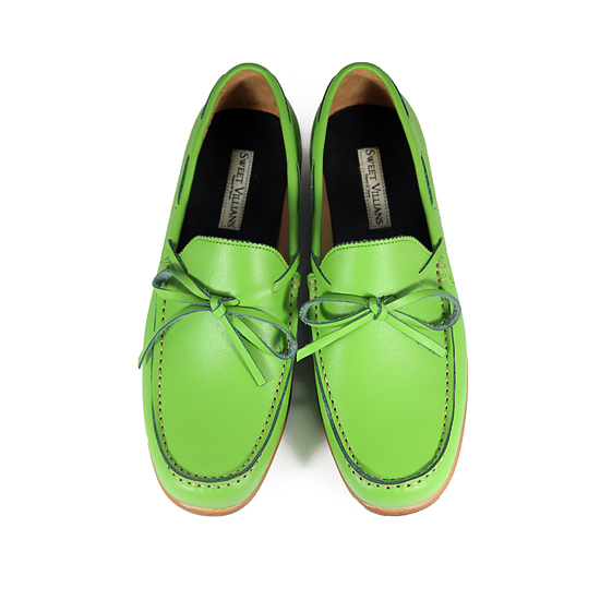 Toadflax M1122 Lemon Green Brick Leather Loafers