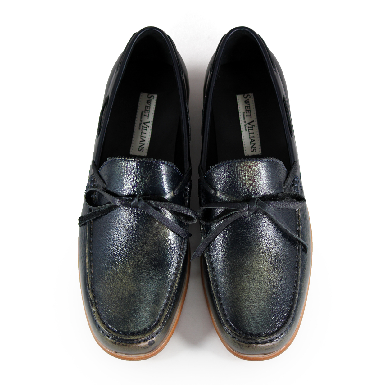 Toadflax M1122 Metalbrush Navy Leather loafers