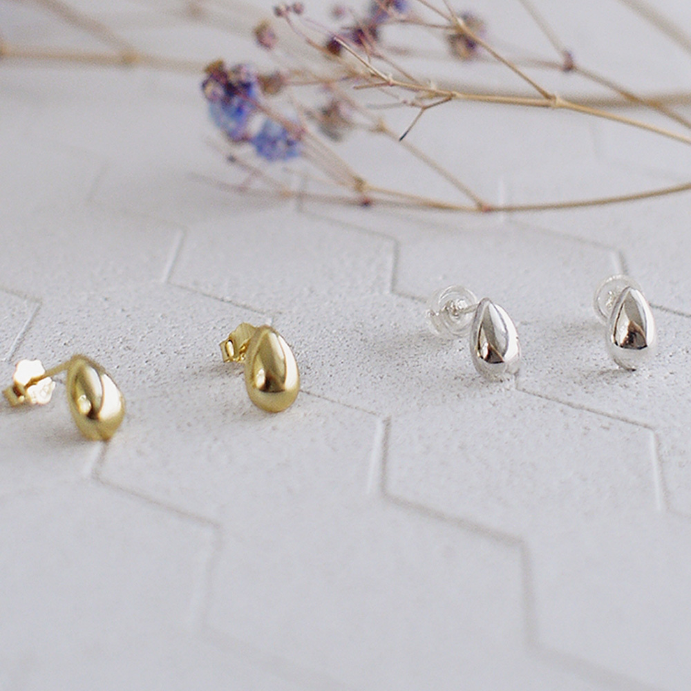 雨滴純銀耳環(金/銀兩色)/SE588