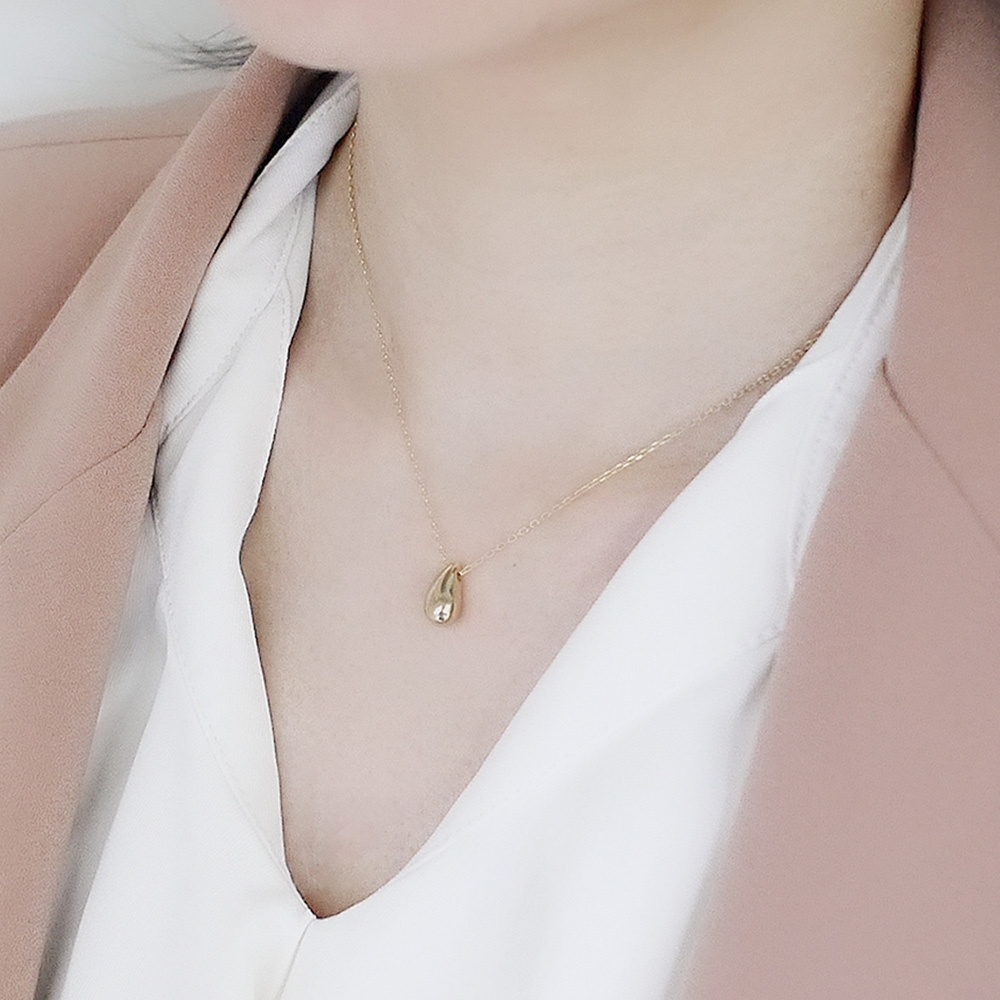 金色年華水滴純銀項鍊/SN914G