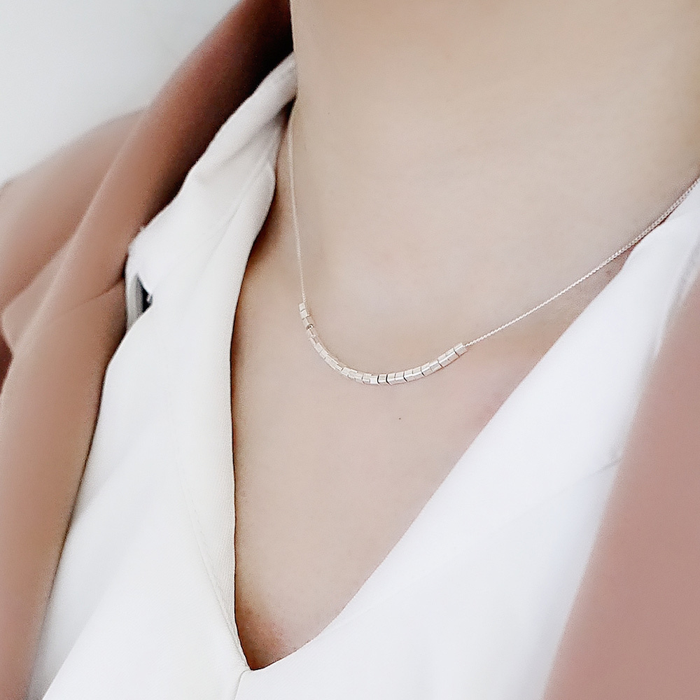 小方塊純銀項鍊/SN917
