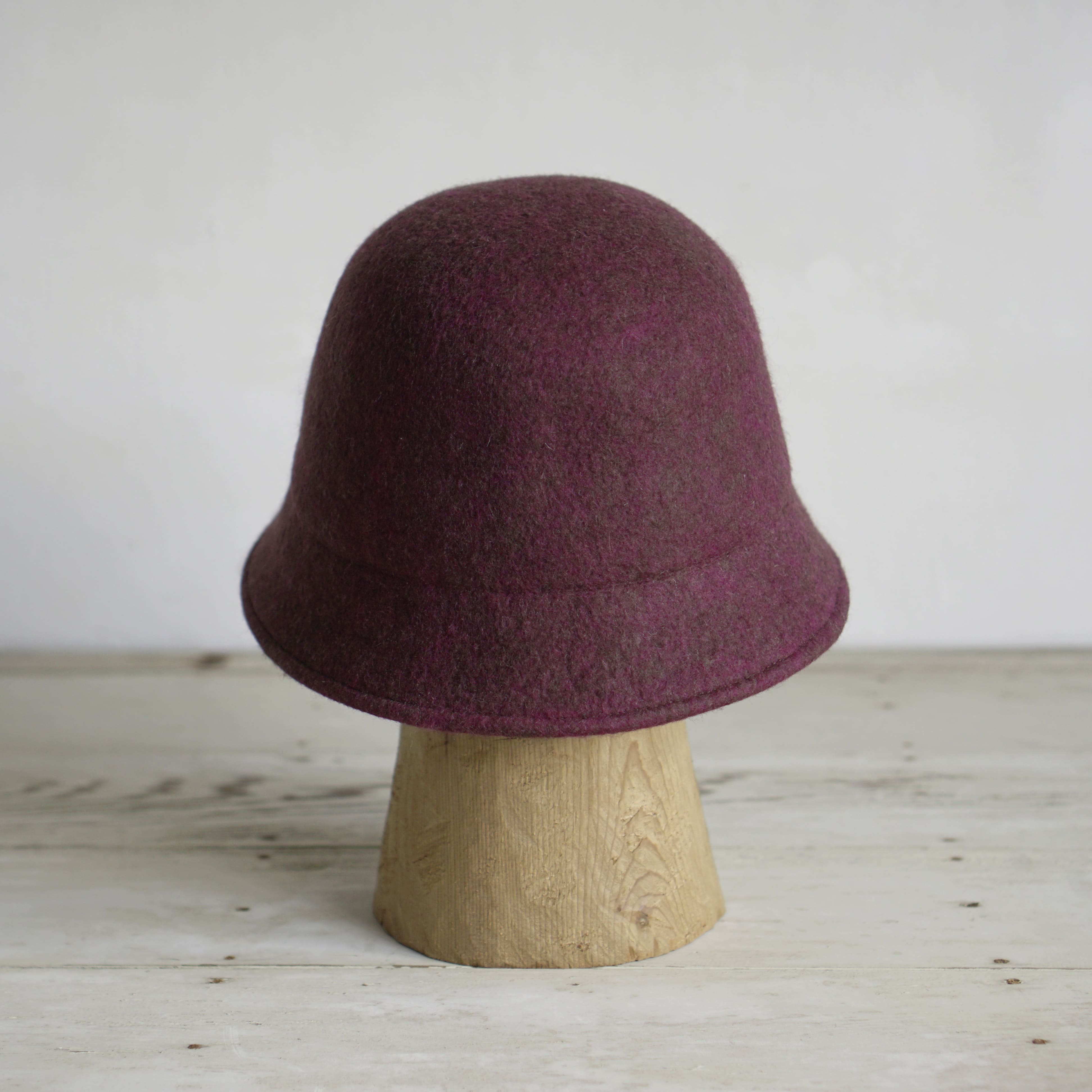 犛牛絨毛氈鐘型帽- 酒紅｜中國藏區