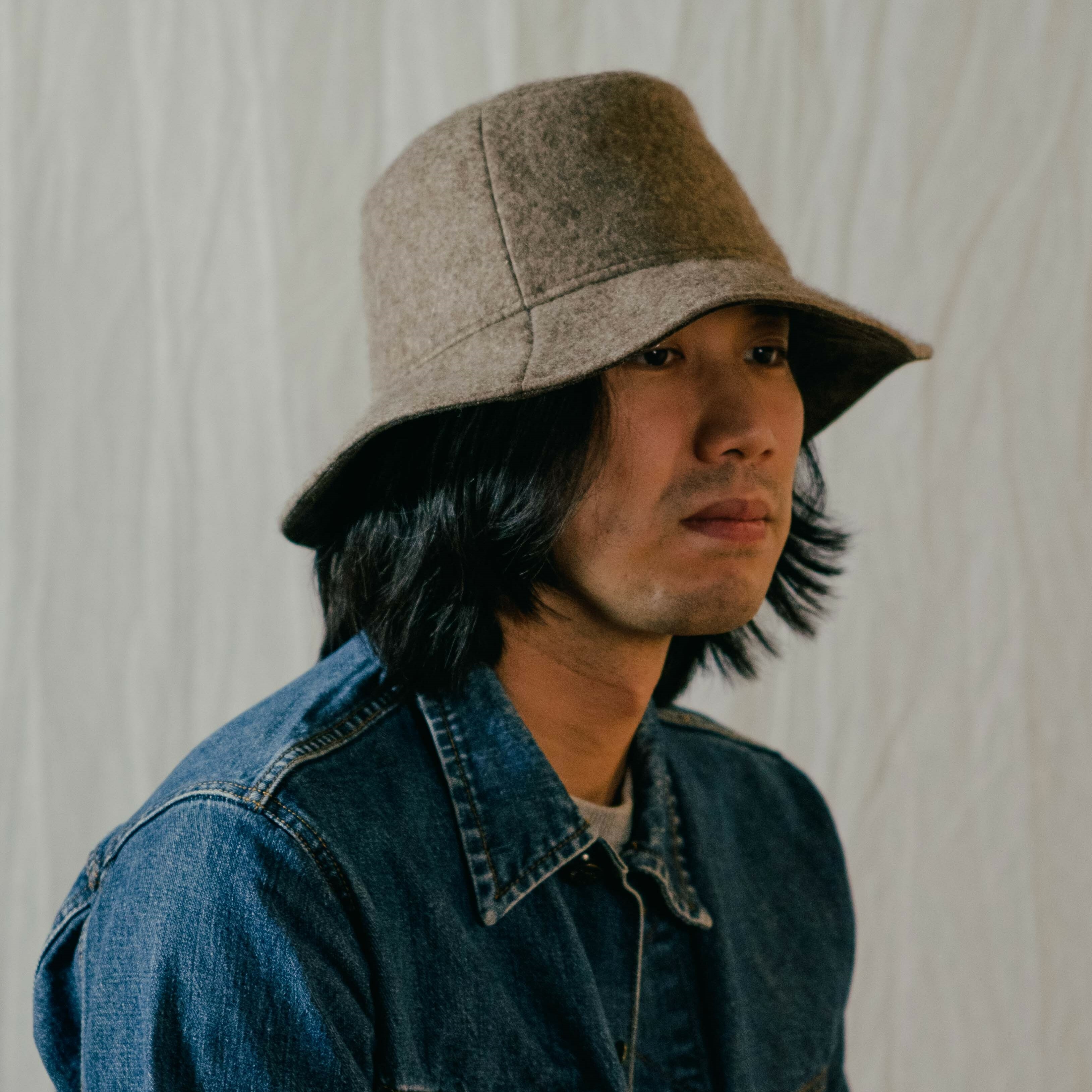 犛牛絨毛氈牧人帽 - 灰｜中國藏區