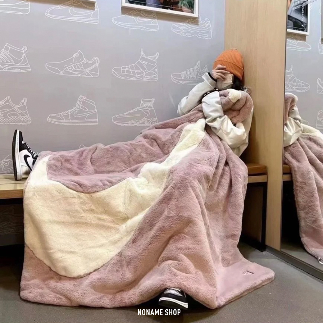 NIKE Sportswear 大勾 毛毯 粉色