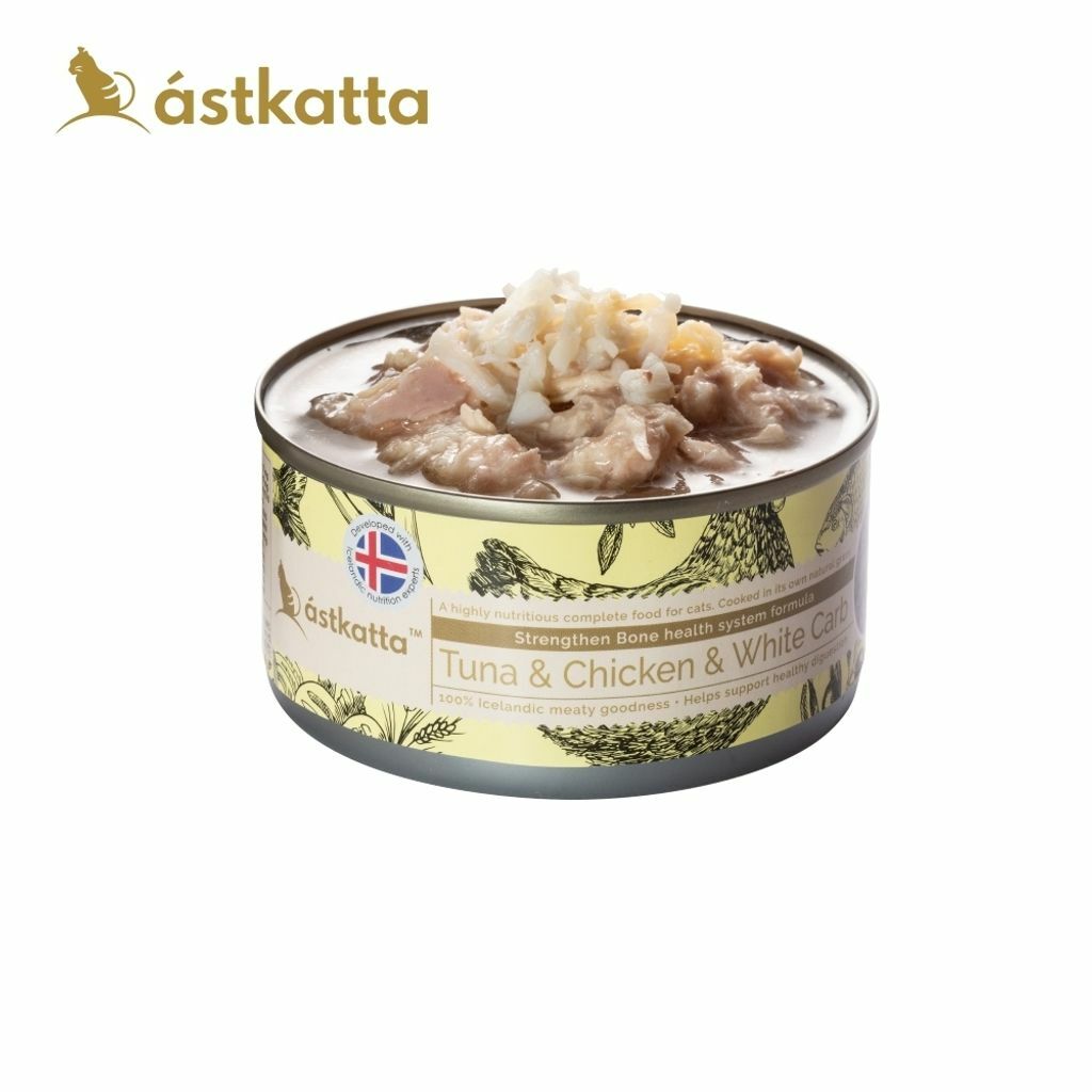 【Astkatta冰島】 低脂無穀健康鮮燉貓罐頭（鮪魚+嫩雞+白蟹）80g