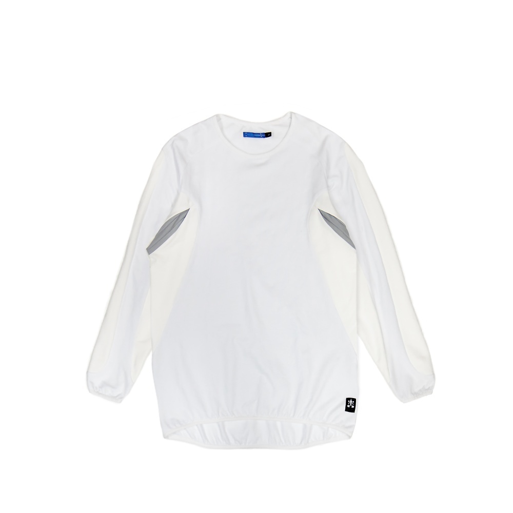 側撞色剪接上衣-白