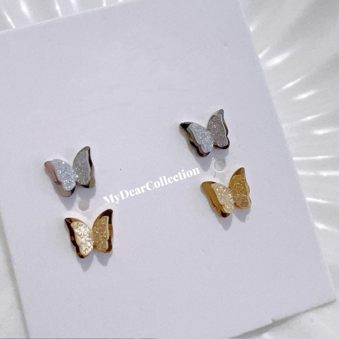 現 貨 | KR 雙層蝴蝶閃閃耳環