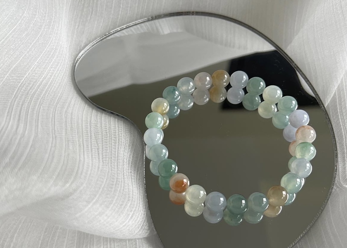 精品款冰透翡翠珠串