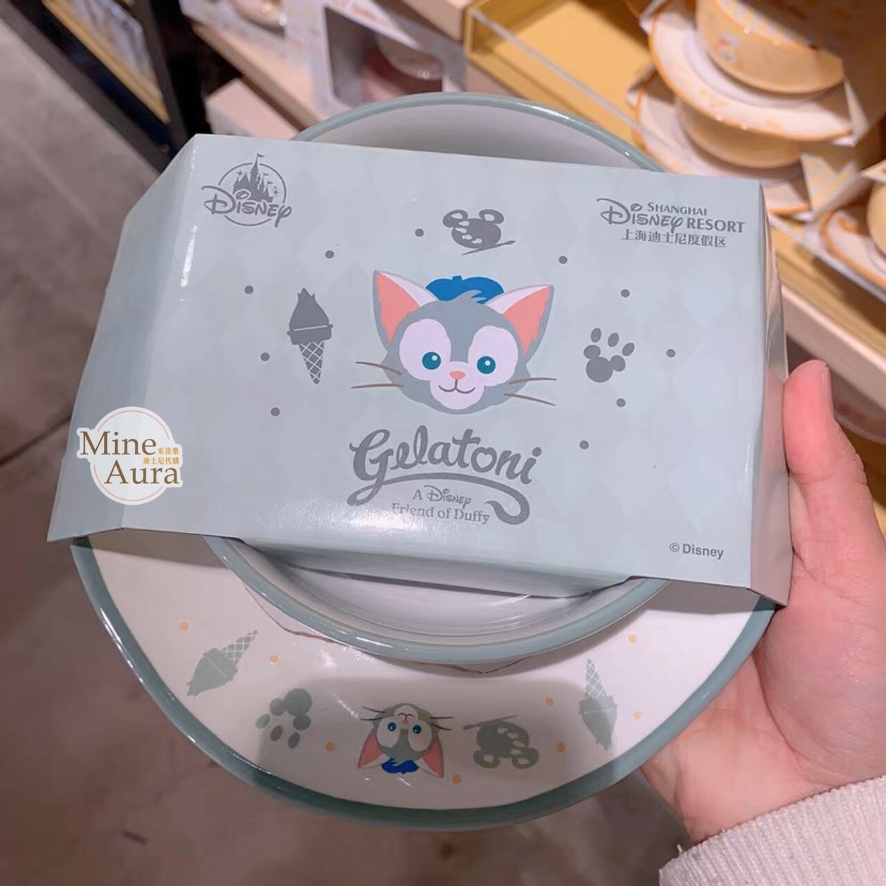 (現貨) 廚房系列 畫家貓 Gelatoni 碗+盤 餐具組 -上海迪士尼樂園