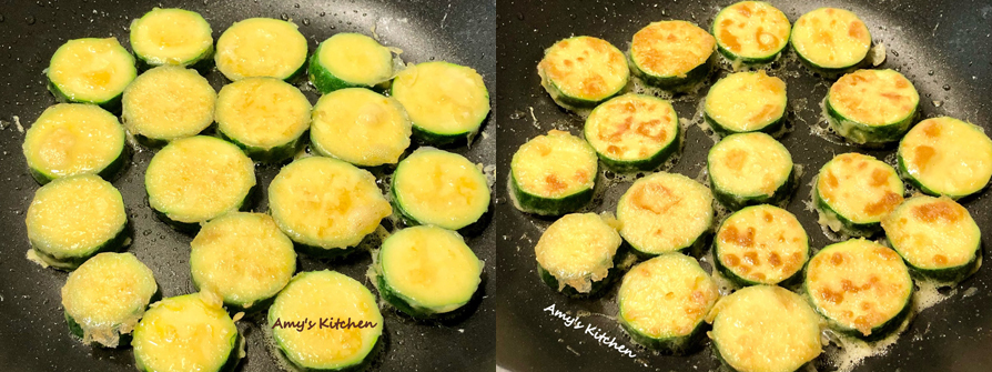 【香煎櫛瓜佐果醋】Pan-fried zucchini with fruit vinegar