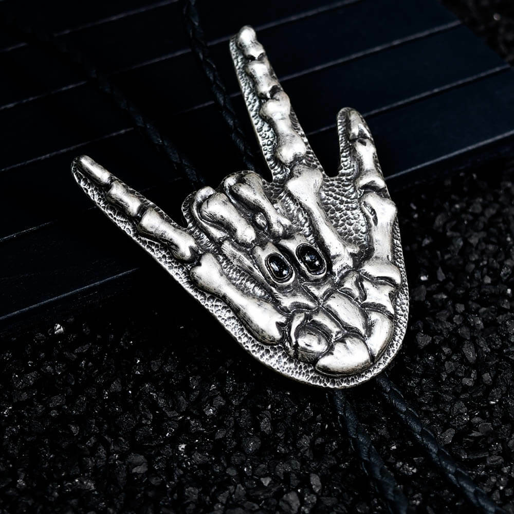 骷髏手指ROCK保羅領帶/BoloTie/美式領帶－快速出貨