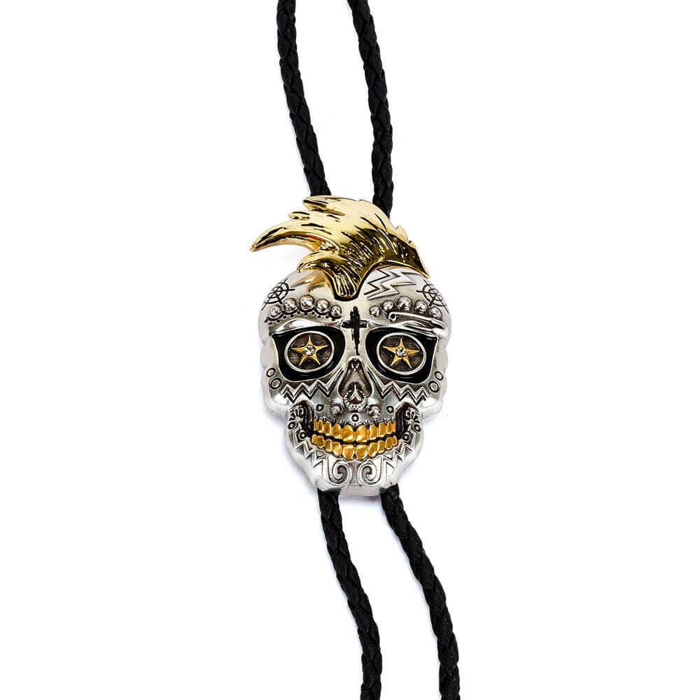 墨西哥骷髏頭龐克款 保羅領帶/BoloTie/美式領帶－快速出貨