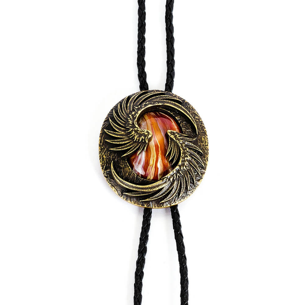 鳳凰之心 真皮皮繩 保羅領帶/BoloTie/美式領帶－快速出貨