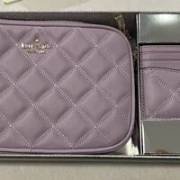 [S] KATE SPADE K9262 TINSEL SMOOTH LEATHER QUILTED BOXED SET,LILAC FROS, 196021187421 (SKS336)