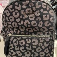 [S] KATE SPADE K9304 CHELSEA THE LITTLE BETTER NYLON BACKPACK MEDIUM LEOPARD BLACKMULTI, 196021190100 (SKS337)