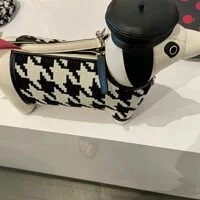 [S] KATE SPADE K8622 CLAUDE DACHSHUND HOUNDSTOOTH CROSSBODY BAG,WHITE MULTI, 196021119217 (SKS338)