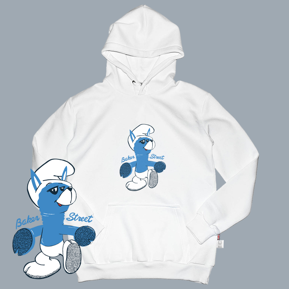 Blue little Alpaca 藍色小駝 高磅數長袖帽T