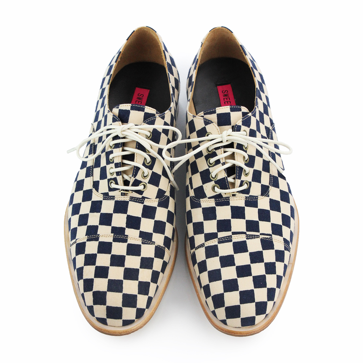 Wonderland M1124A Big Chessboard Oxford Shoes
