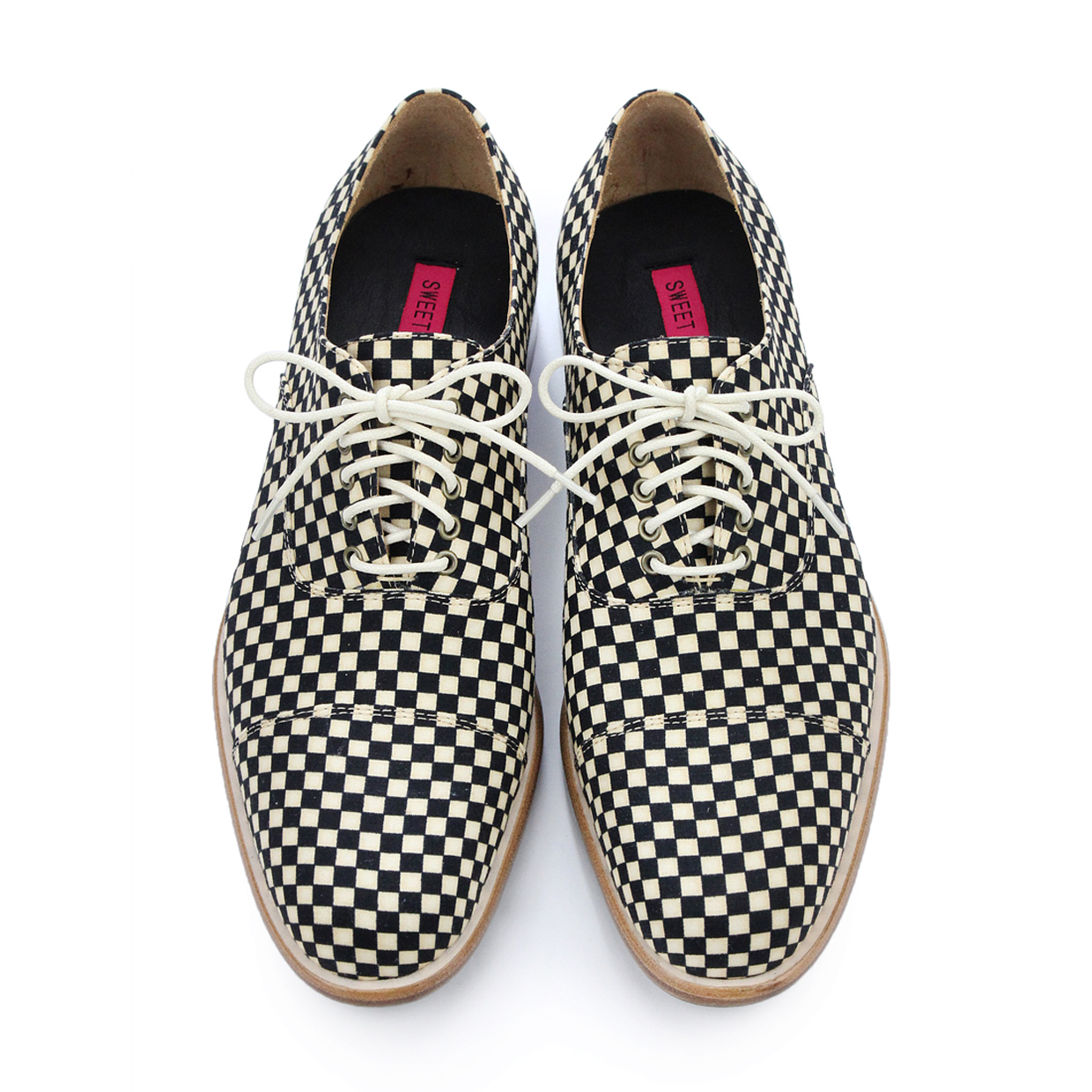 Wonderland M1124A Small Chessboard Oxford Shoes