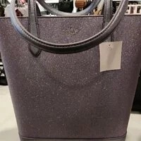 [S] KATE SPADE K9338 GLITTER FABRIC SHOULDER TOTE BAG,LILAC FROS, 196021189791 (SKS353)