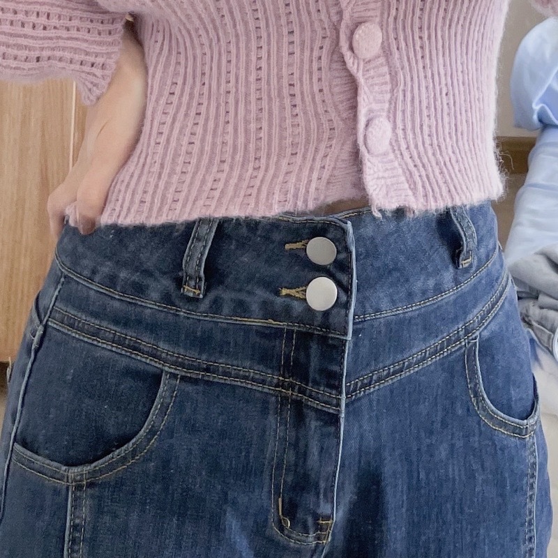 |現貨|⛄️冬日加絨牛仔高腰鉛筆九分褲XXS-L