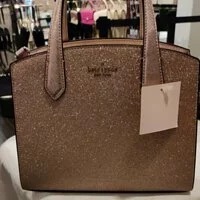 [S] KATE SPADE K9337 TINSEL GLITTER FABRIC SATCHEL CROSSBODY BAG,ROSE GOLD, 196021189784 (SKS360)