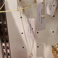 [S] KATE SPADE O0RU2901 SIGNATURE SPADEMINI PENDANT NECKLACE,CREAM MULTI, 98686757615 (SKS366)