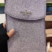 [S] KATE SPADE K9393 TINSEL GLITTER FABRIC NORTH SOUTH PHONE CROSSBODY,LILAC FROS, 196021186066 (SKS368)