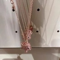 [S] KATE SPADE O0RU2128 IMAGINATION PAVE PIG MINI PENDANT NECKLACE,PINK MULTI, 98686727717 (SKS369)