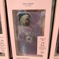 [S] KATE SPADE K9433 GLITTER PRINTED RGDGLT-13 PRO IPHONE-13PRO RING STAND AND FLEXIBLE PHONE CASE,LILAC FROS, 196021185915 (SKS372)