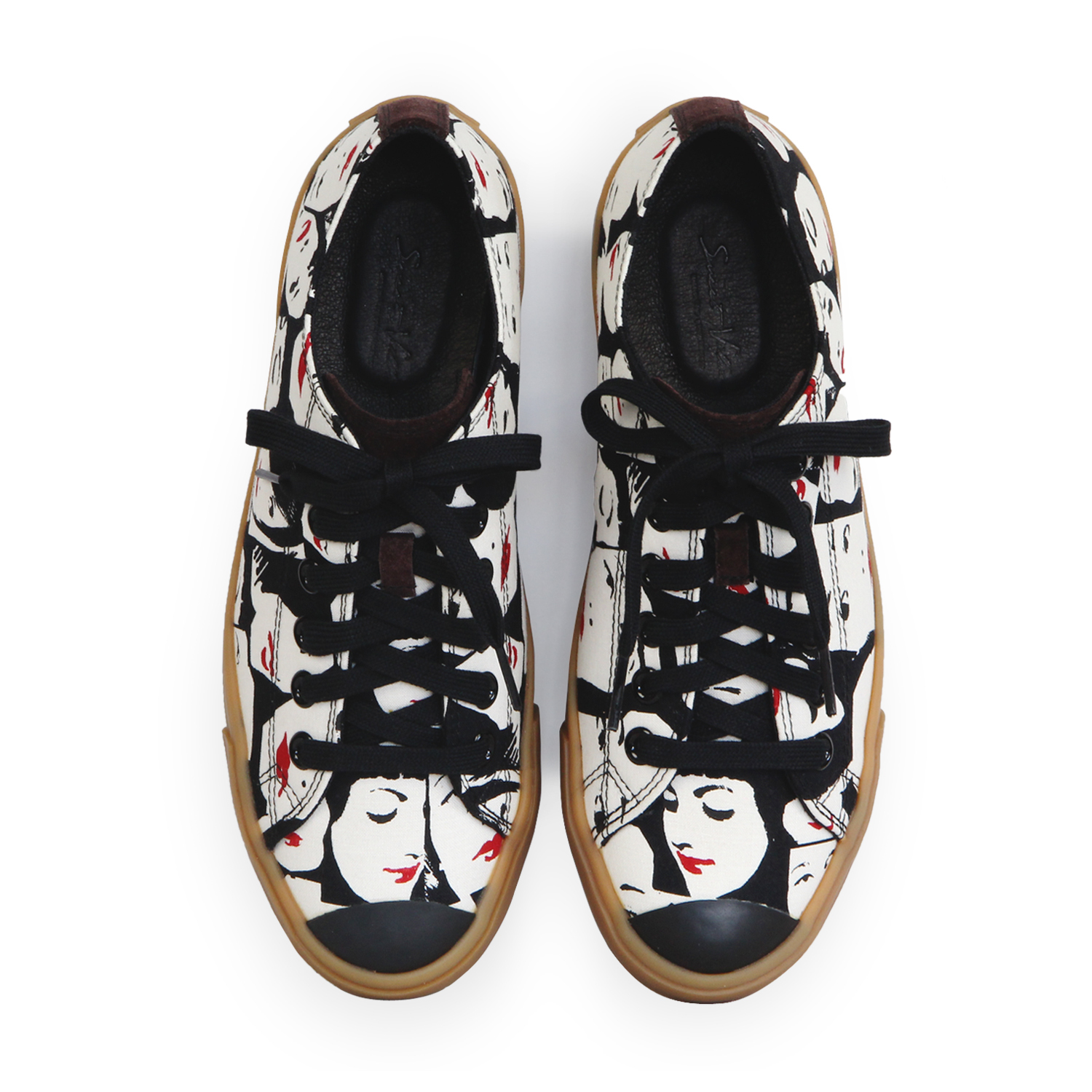 Double Face M1154 Black Graffiti Sneakers