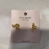 [S] KATE SPADE K6790 ALL TIED UP PAVE CUBIC ZIRCONIA GOLD PLATED BOW EARRINGS,CLEAR/GOLD, 196021195532 (SKS389)
