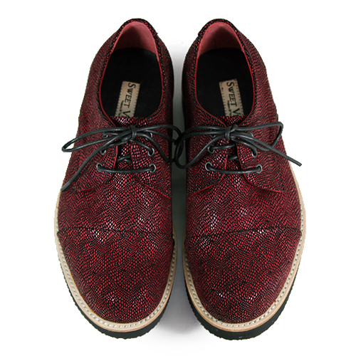 Hazel M1126B Burgundy Leather Sneakers