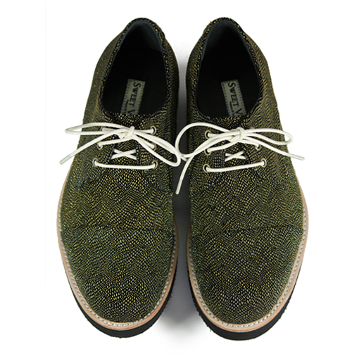 Hazel M1126B Black Gold Leather Sneakers