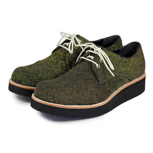 Hazel M1126B Black Gold Leather Sneakers