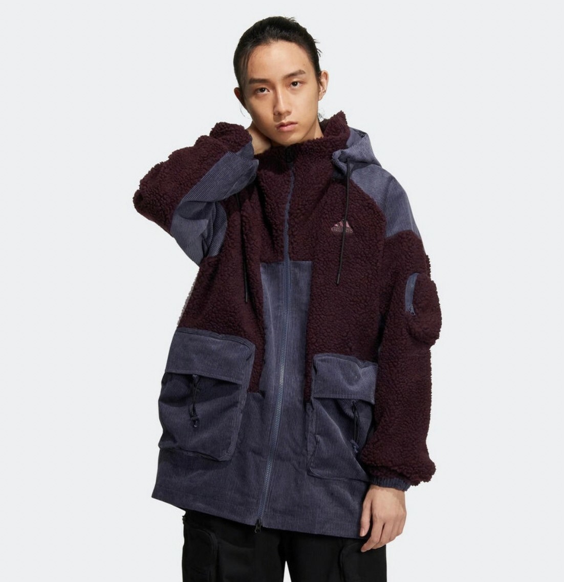 ADIDAS ST PATCH KNJKT 男 絨毛外套 紅藍 HN9018 Decl