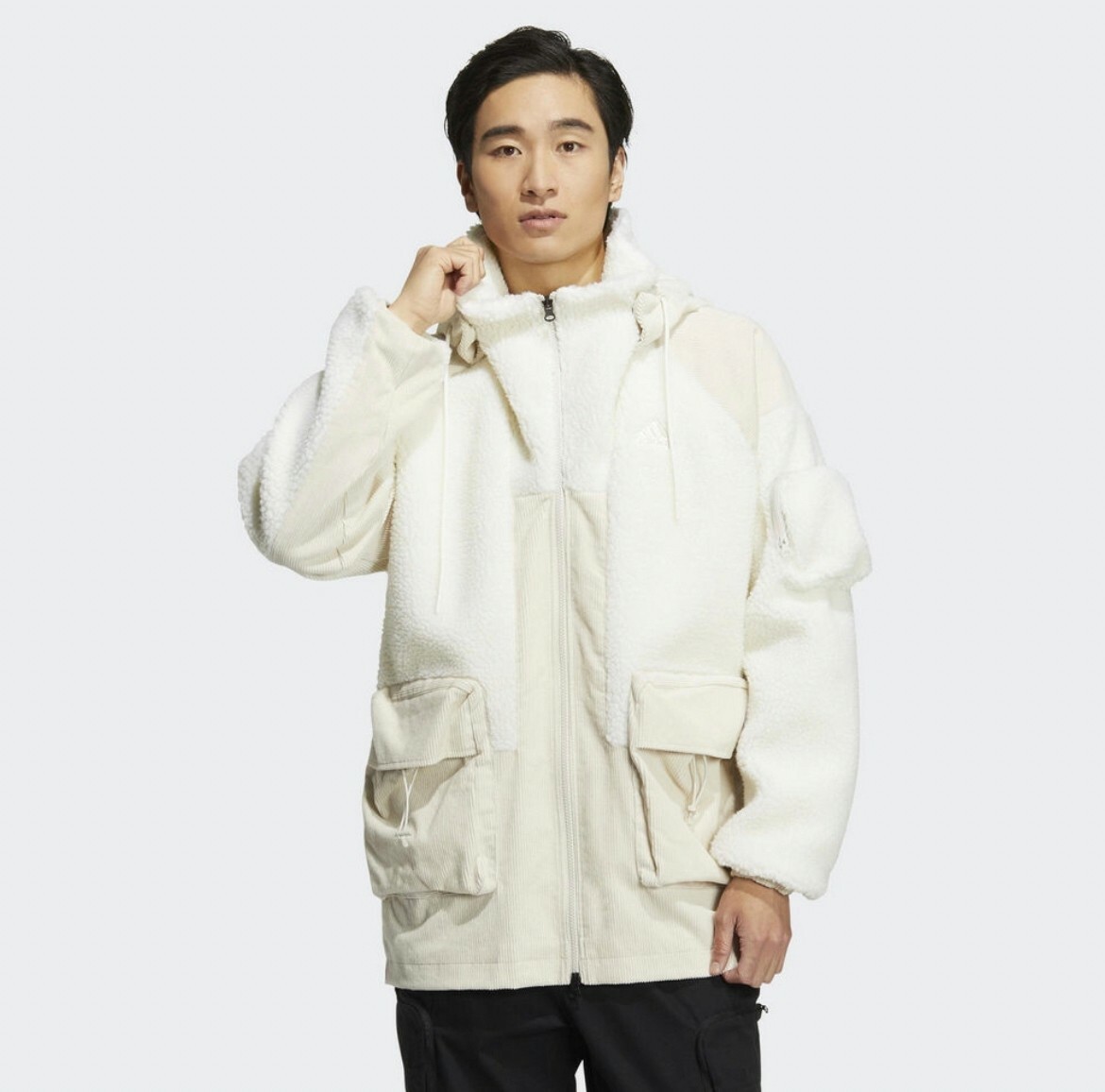 ADIDAS STADIUM 男 抓毛絨 連帽外套 白 HN9017 Declu