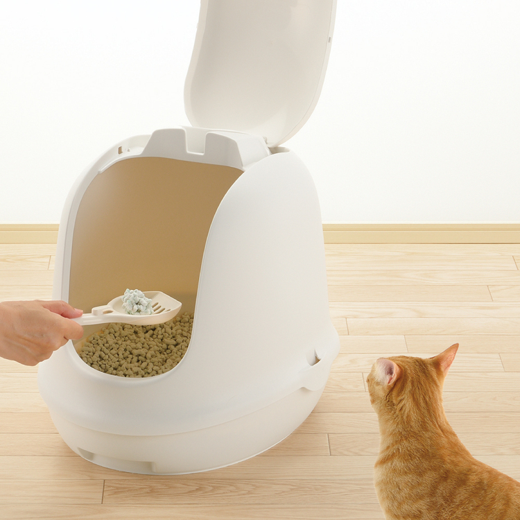 日本Richell 有蓋貓廁所/貓砂盆 (白色)