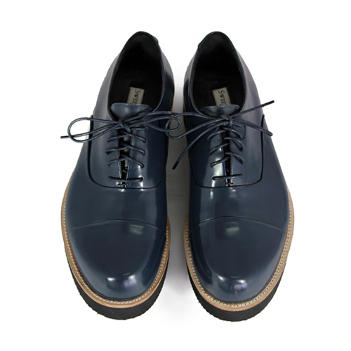 Wine Cup M1127 Midnight Blue Leather Sneakers