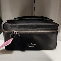 [S] KATE SPADE WLR00617 CHELSEA NYLON TRAVEL COSMETIC CASE NYLON,BLACK, 767883218464 (SKS408)