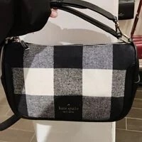 [S] KATE SPADE K9477 SMOOSH FESTIVE CHECK F CROSSBODY,BLACK MULTI, 196021188602 (SKS409)