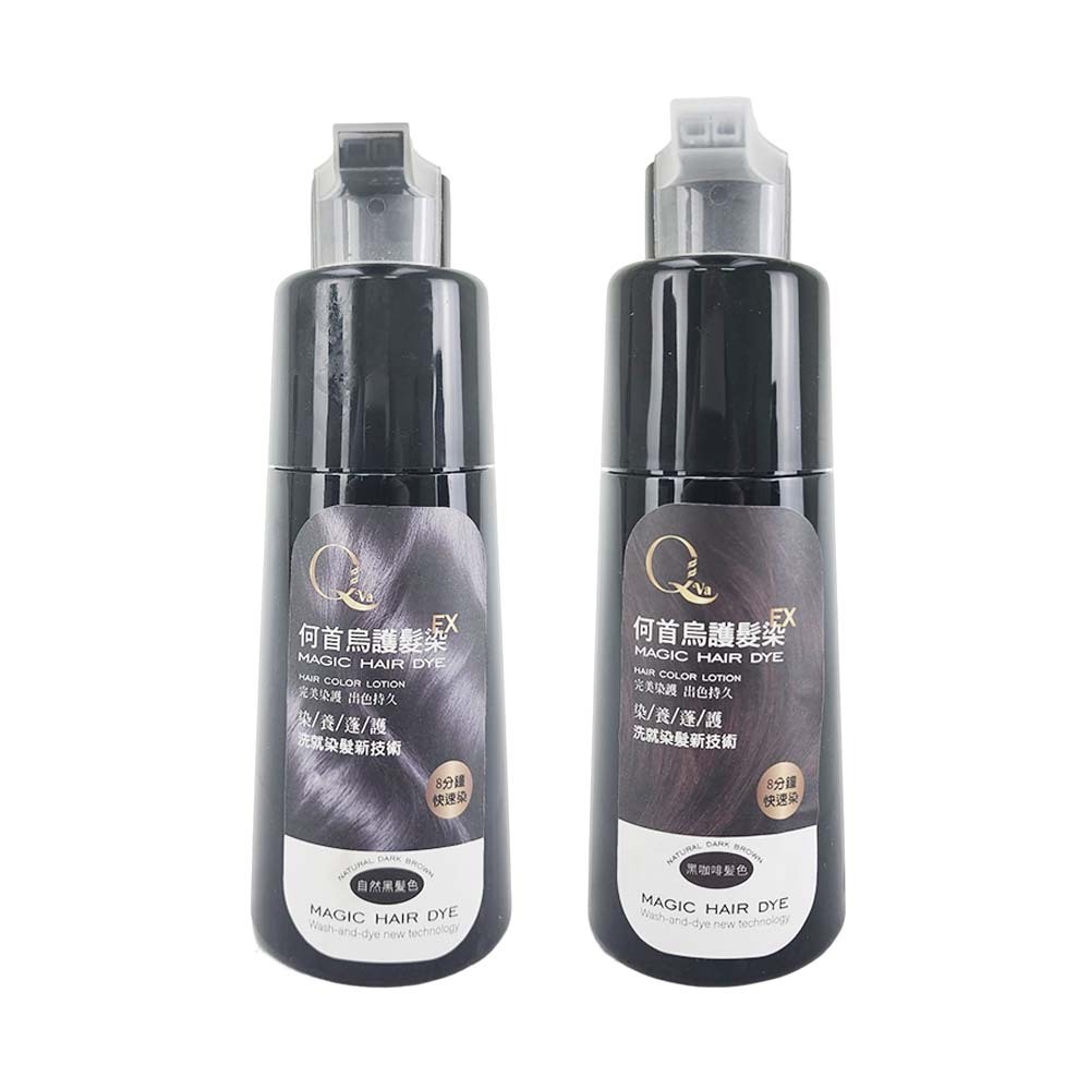 【QVA】何首烏護髮染400ml (顏色：自然咖/自然黑)  1罐