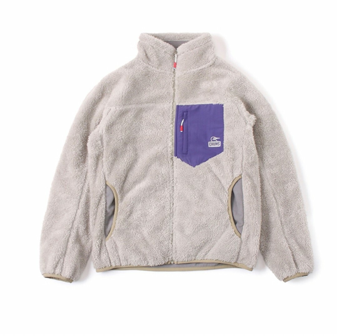 CHUMS Bonding Fleece Jacket 女刷毛外套淺灰白Declu