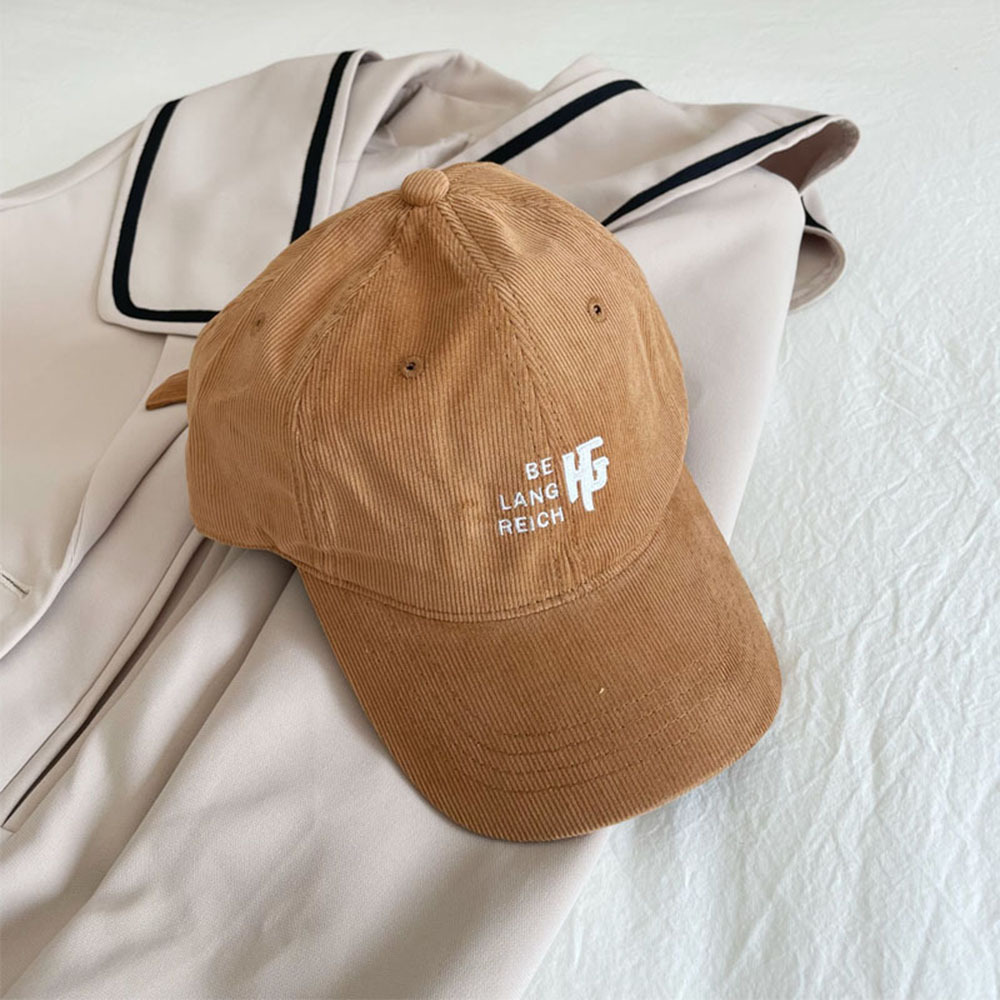 【預購】韓國字母燈芯絨棒球帽 鴨舌帽