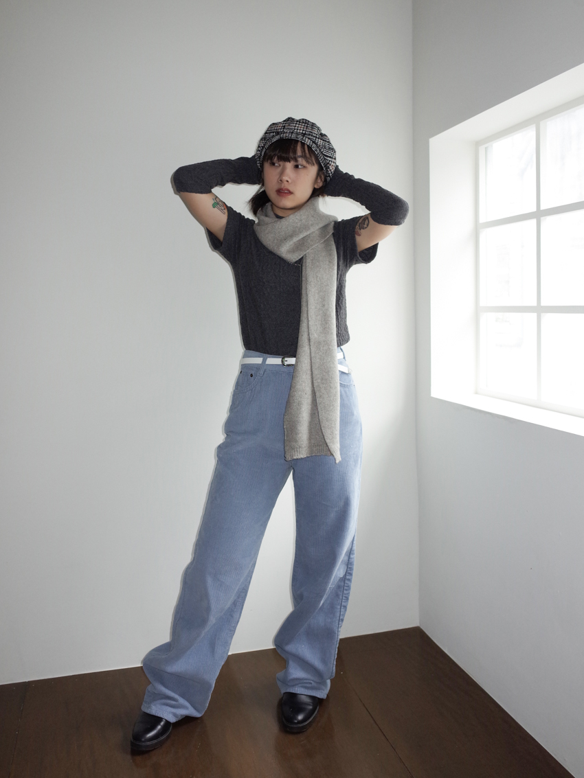 (-3kg!) Spritea slouchy corduroy straight trousers in SORA