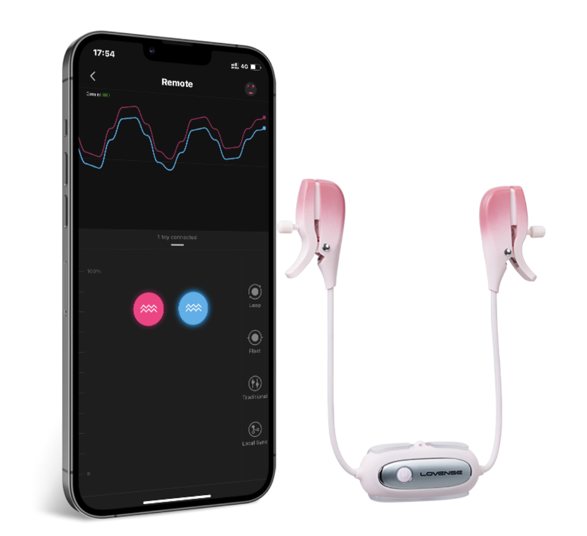 〔世界首創手機App遠程控制〕Lovense Gemini 雙子星 可調節震動乳頭夾